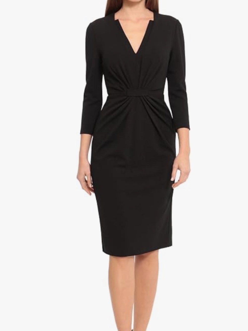 New With Tags black Maggy London ruched front dress size 10